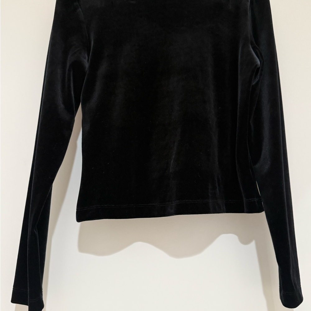Eileen Fisher Black Two Piece Velvet Look Top and Pants